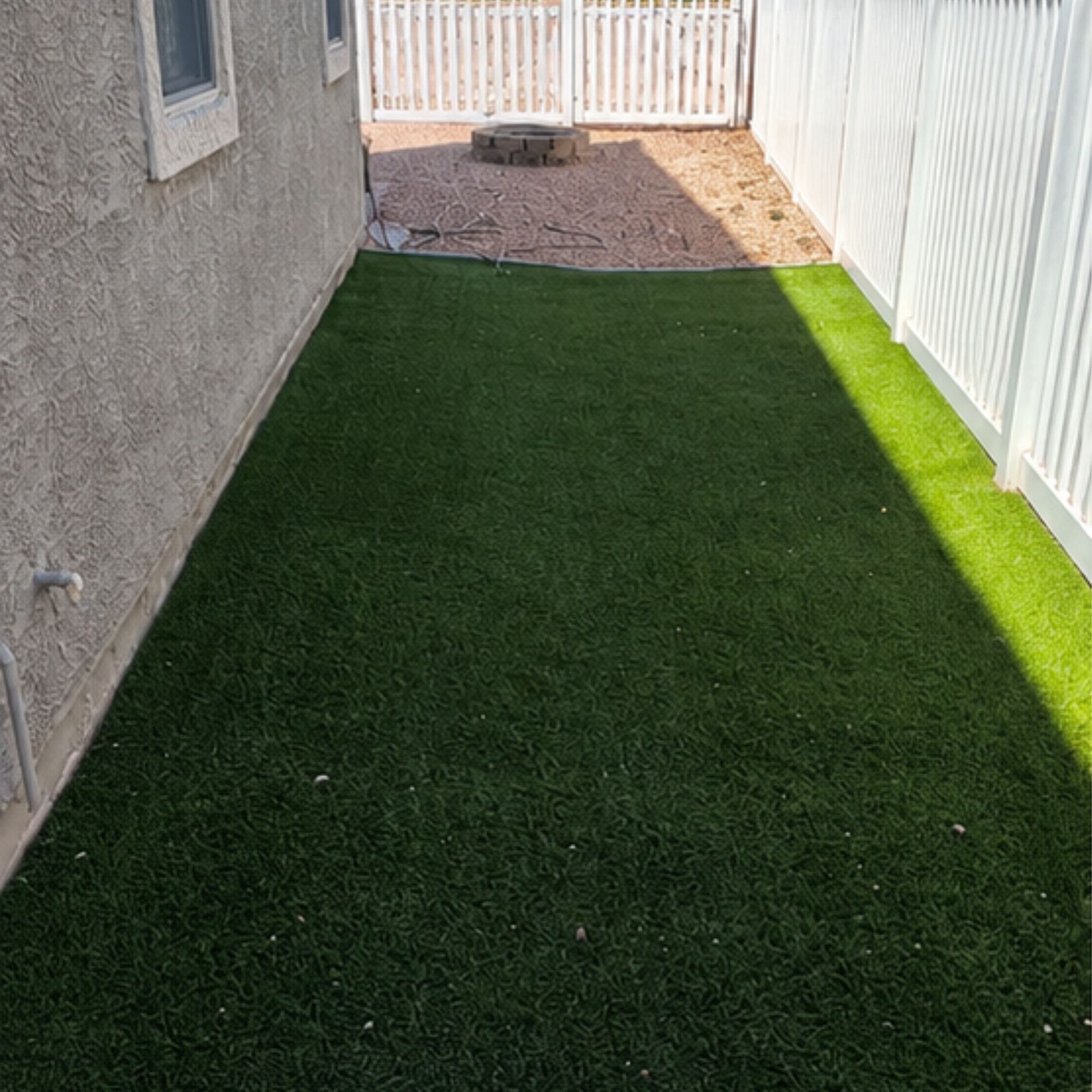 Pet-stained turf before treatment