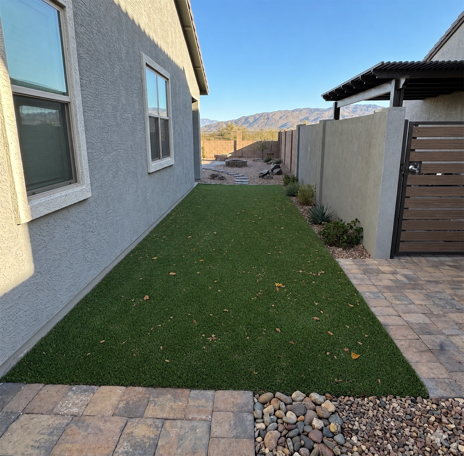 Neglected artificial grass before service